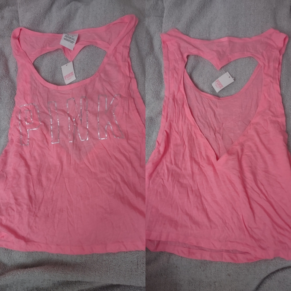 Victoria's Secret Pink heart shaped cut out tank size XS